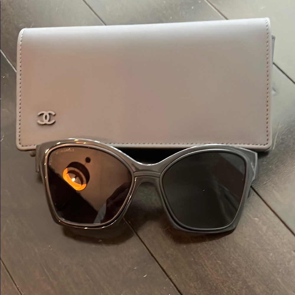 Chanel Gray Sunglasses with Case